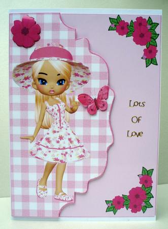 Little Lady with Sun Hat, on Scalloped Envelope by Audrey Brown clifford