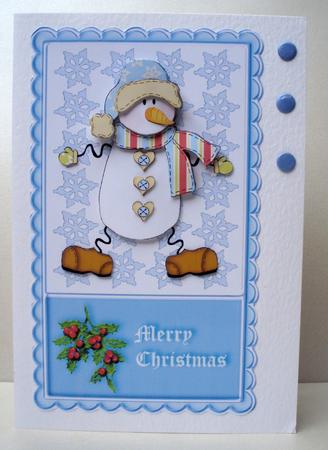 Christmas Snowman Quick Card by Audrey Brown clifford