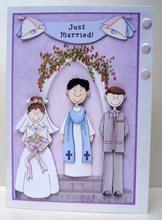 Just Married Decoupage Card Front by Audrey Brown clifford