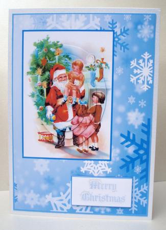 Vintage Santa on Snowflakes by Audrey Brown clifford