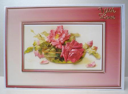 Red Roses in Vase Quick Card by Audrey Brown clifford