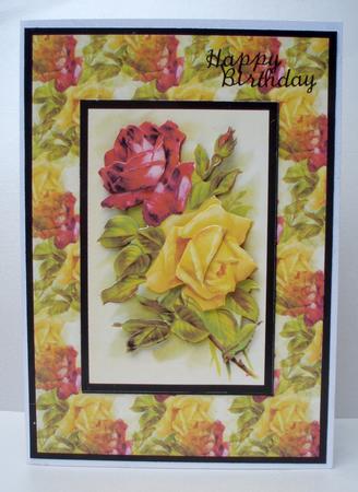Yellow and Red Roses Quick Card by Audrey Brown clifford