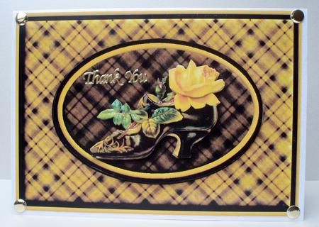 Yellow Rose in Boot Quick Card by Audrey Brown clifford