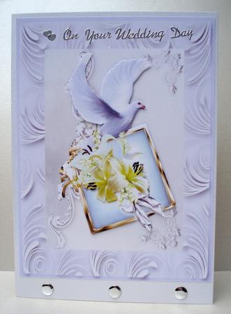 Lilies and Dove Wedding Card by Audrey Brown clifford