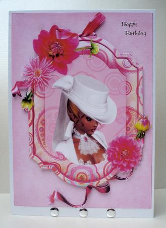 Framed Dahlia Lady Quick Card by Audrey Brown clifford