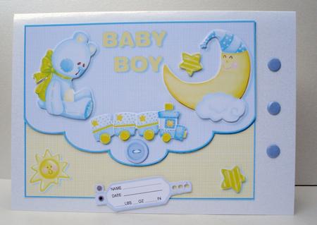 New Baby Boy Faux Envelope by Audrey Brown clifford