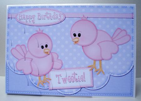 A5 Little Birdie Felties Scallop Corner Side Stacker by Audrey Brown clifford