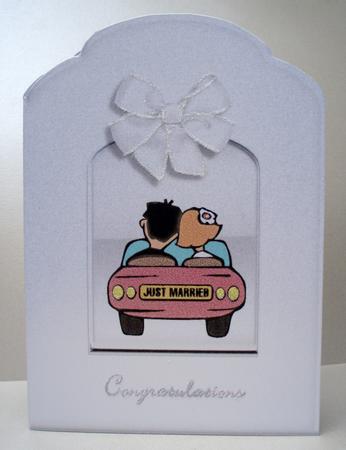 Just Married Scalloped Top Quick Card by Audrey Brown clifford