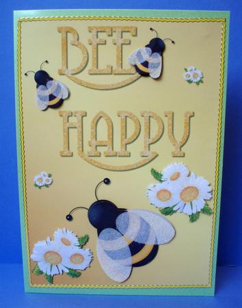 Bee Happy Decoupage Quick Card by Audrey Brown clifford
