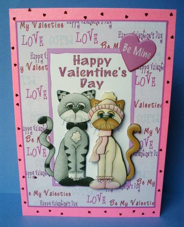 Valentine Cats A5 Card by Audrey Brown clifford