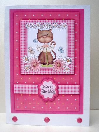 Black Cat Daisys and Butterflys by Audrey Brown clifford