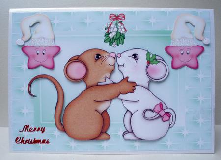 Cute Christmas Mice, with Cheeky Stars by Audrey Brown clifford