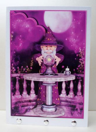 Wizard Halloween or Birthday Scalloped Edge Envelope Card by Audrey Brown clifford