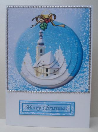 The Christmas Church Snowglobe Bauble by Audrey Brown clifford