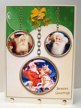 Vintage Santa Medallions 1 by Audrey Brown clifford