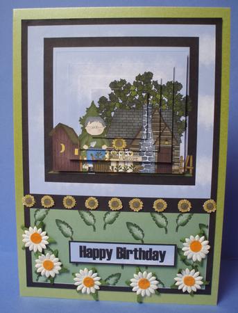 Male Gardener Pyramid Card Front by Audrey Brown clifford