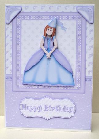 Purple Princess Card Front and Decoupage by Audrey Brown clifford