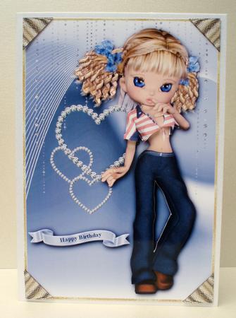 Denim Dreams Card Front by Audrey Brown clifford