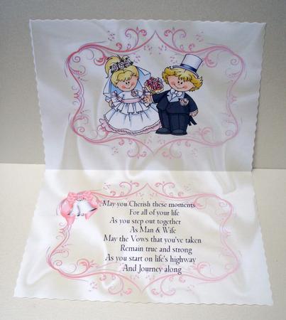 Wedding Couple with Pink Roses A5 Insert with Verse by Audrey Brown clifford