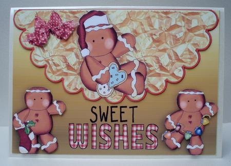Fun Christmas Gingers, on Scalloped Envelope by Audrey Brown clifford