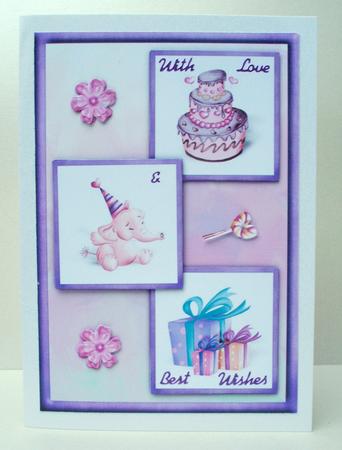 An Elephant Never Fogets Three Square Quick Card by Audrey Brown clifford