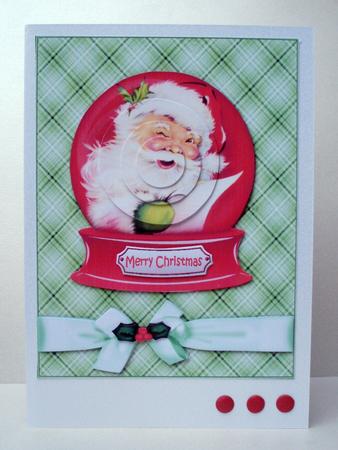 Jolly Santa Christmas Snowglobe by Audrey Brown clifford