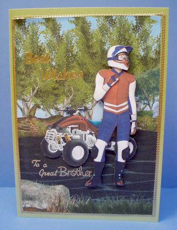 Atv Quick Card Front with Decoupage by Audrey Brown clifford
