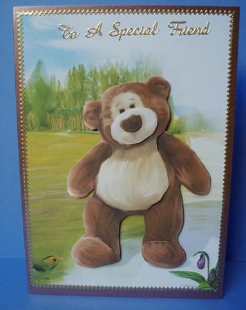 If You Go Down to the Woods Quick Card Front with Decoupage by Audrey Brown clifford