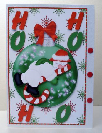 Christmas Ho Ho Ho Decoupage Topper by Audrey Brown clifford