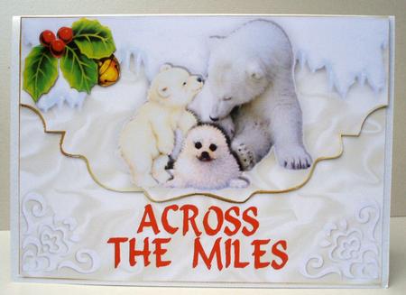 Across the Miles Snow Animals on Scalloped Envelope by Audrey Brown clifford