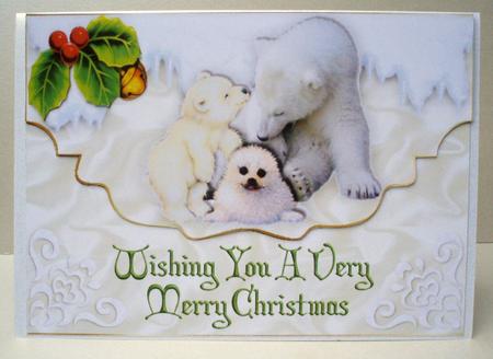 Snow Animals on a Scalloped Envelope by Audrey Brown clifford