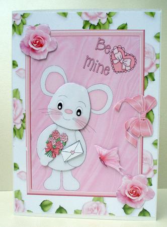 Valentine Mouse with Roses and Card by Audrey Brown clifford