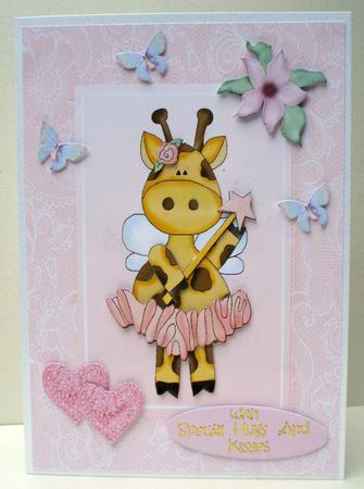 Cute Ballerina Giraffe in Pink Lace Frame by Audrey Brown clifford