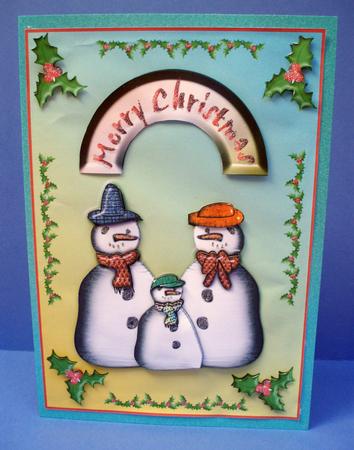 A5 Snowman Family by Audrey Brown clifford
