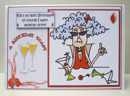 Stella's 60 and Wants a Drink Quick Card by Audrey Brown clifford
