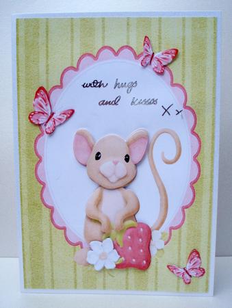 Cute Mouse with Strawberrys by Audrey Brown clifford