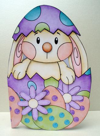 Cute Easter Bunny Shaped Card by Audrey Brown clifford