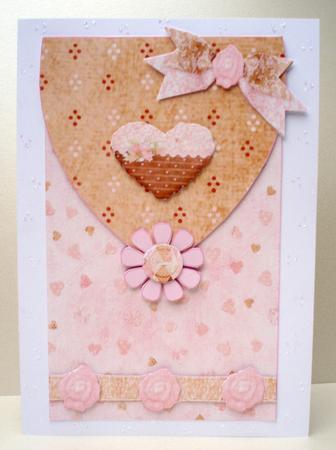 Pink Flowers Envelope Card Front by Audrey Brown clifford