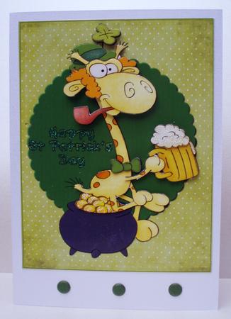 St Patricks Day Giraffe by Audrey Brown clifford