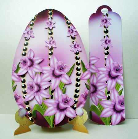 Easter Decorated Plate Egg Card by Audrey Brown clifford