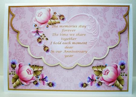 Anniversary Scalloped Edge Envelope Card Front by Audrey Brown clifford