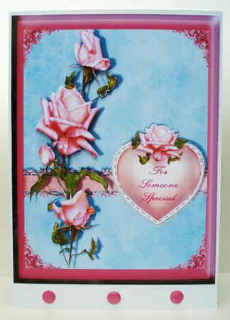 Someone Special Heart and Roses Card Front by Audrey Brown clifford