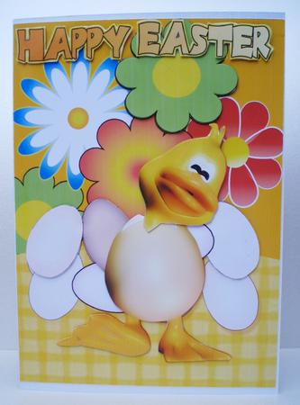 Easter Card Fun and Colorful with Duck by Audrey Brown clifford