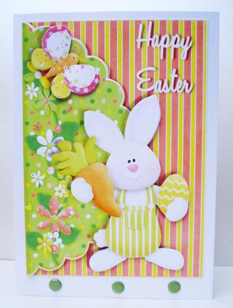 Cute Easter Bunny Scalloped Edge Envelope Card by Audrey Brown clifford