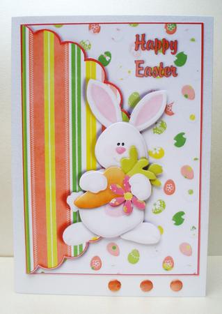 Cute Easter Bunny Scalloped Edge Envelope Card by Audrey Brown clifford