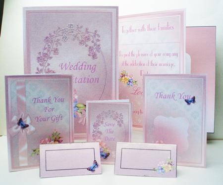 Rose and Butterfly Wedding Invitation Pack#2 by Audrey Brown clifford