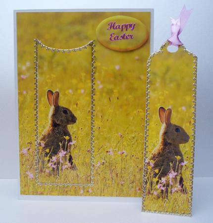 Bookmark Greeting Card with Rabbit by Audrey Brown clifford