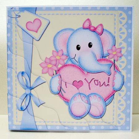 Lola Elephant's Heart Wavy Corner Side Stacker Topper by Audrey Brown clifford