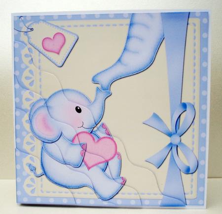 Lil Elephant's Heart Wavy Corner Side Stacker Topper by Audrey Brown clifford