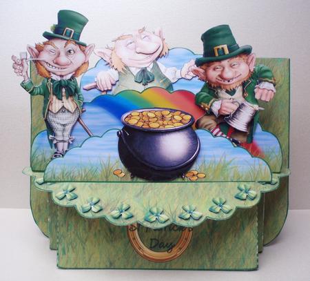 St Patricks Day 3D Shelf Card Kit with Card Box by Audrey Brown clifford